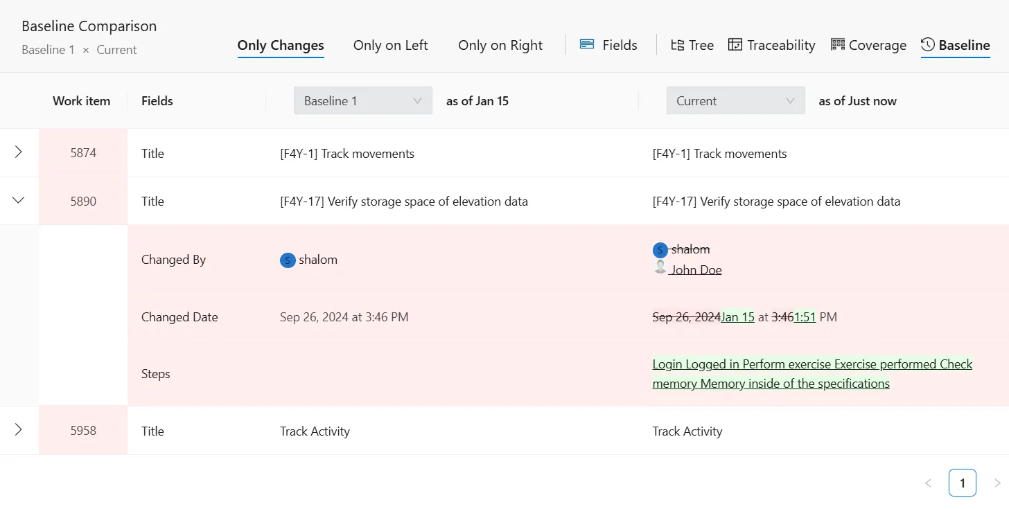 Baseline comparison enhancements